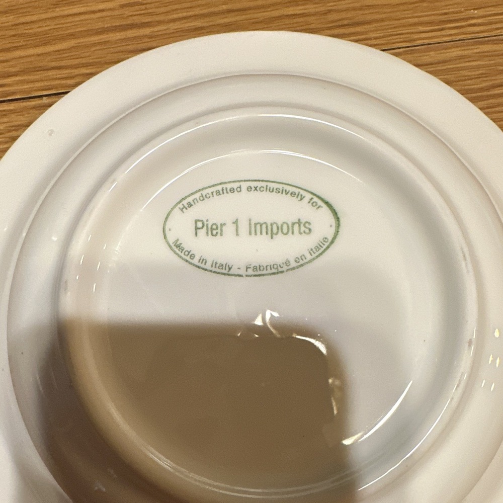 Pier 1 Imports Ceramic soup/cereal bowl8 in Round Blue/White Geometric Pattern - Picture 2 of 3